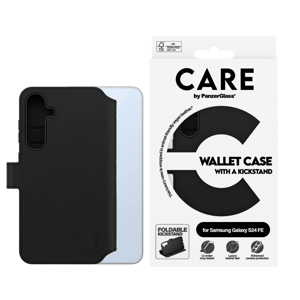 CARE by PanzerGlass® Feature Wallet Case w. Kickstand Samsung Galaxy S24 FE 5G